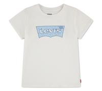 T-Shirt LEVI'S KIDS "LVG BATWING SEASONAL FILL TEE", Mädchen, Gr. 10 (140), weiß (levi's egret), Jersey, Obermaterial: 60% Baumwolle, 40% Polyester, bedruckt, regular fit normal, Rundhals, Shirts T-Sh