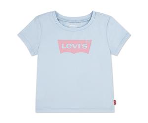 T-Shirt LEVI'S KIDS "LVG BATWING TEE", Mädchen, Gr. 18M (86), blau (country air), Jersey, Obermaterial: 100% Baumwolle, Basic schmal hüftbedeckend, Rundhals, Shirts T-Shirt, mit LEVIS-Print - for BABY