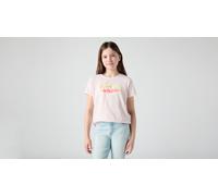 T-Shirt LEVI'S KIDS "LVG STRAWBERRY SS BATWING TEE", Mädchen, Gr. 6 (116), rosa (crystal pink), Jersey, Obermaterial: 60% Baumwolle, 40% Polyester, bedruckt, regular fit normal, Rundhals, Shirts T-Shi