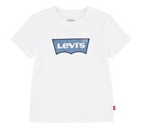 T-Shirt LEVI'S KIDS "LVN MY FIRST BATWING TEE", Jungen, Gr. 8 (128), hellweiß, Jersey, Obermaterial: 100% Baumwolle, bestickt, regular fit normal, Rundhals, gerader Abschluss, Shirts T-Shirt, mit Logo