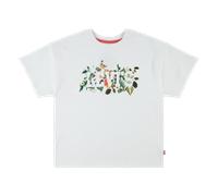 T-Shirt LEVI'S KIDS, Mädchen, Gr. 14 (158), weiß (weiß alyssum), Jersey, Obermaterial: 100% Baumwolle, bedruckt, regular fit normal, Rundhals, angesetztes Bündchen, Shirts T-Shirt, mit floralem Logo-P