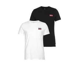 T-Shirt LEVI'S "LE 2PK CREWNECK GRAPHIC", Herren, Gr. M, schwarz-weiß (schwarz, weiß), Obermaterial: 100% Baumwolle, unifarben, Shirts T-Shirt, Topseller (87157726-M)