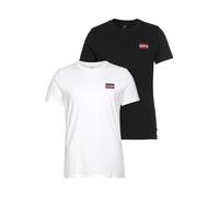 T-Shirt LEVI'S "LE 2PK CREWNECK GRAPHIC", Herren, Gr. S, schwarz-weiß (schwarz, weiß), Obermaterial: 100% Baumwolle, unifarben, schmal, Shirts T-Shirt, Topseller (87157726-S)