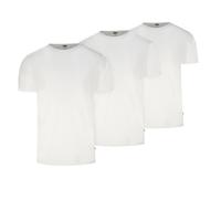 T-Shirt LEVI'S "LEVIS MEN SOLID CREW 3P", Herren, Gr. S, weiß, Strick, Obermaterial: 95% Baumwolle, 5% Elasthan, figurbetont hüftbedeckend, Rundhals, Shirts T-Shirt, mit Rundhalsausschnit und kurzen Ä