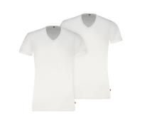 T-Shirt LEVI'S "LEVIS MEN V-NECK", Herren, Gr. S, weiß, Single Jersey, Obermaterial: 95% Baumwolle, 5% Elasthan, Basic hüftbedeckend, V-Ausschnitt, Shirts T-Shirt, mit V-Ausschnitt und kurzen Ärmeln (