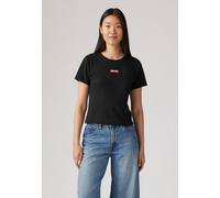 T-Shirt LEVI'S "LSE GRAPHIC RICKIE", Damen, Gr. S (36), schwarz, Jersey, Obermaterial: 100% Baumwolle, normal taillenbedeckt, Rundhals, Shirts T-Shirt, Kontrastfarbene LEVI`S- Applikation (64859762-S)