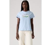 T-Shirt LEVI'S "LSE THE PERFECT TEE", Damen, Gr. L (40), blau (blau carnation bw fi), Jersey, Obermaterial: 100% Baumwolle, figurumspielend hüftlang, Rundhals, Shirts T-Shirt (47254655-L) blau carnati