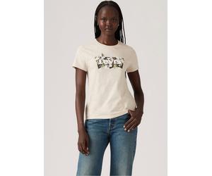T-Shirt LEVI'S "LSE THE PERFECT TEE", Damen, Gr. M (38), magnolia bw fill oat, Jersey, Obermaterial: 100% Baumwolle, bedruckt, figurumspielend hüftlang, Rundhals, Shirts T-Shirt, mit Logodruck (725553