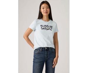 T-Shirt LEVI'S "LSE THE PERFECT TEE", Damen, Gr. S (36), p2 bw fill color option country air, Jersey, Obermaterial: 100% Baumwolle, bedruckt, figurumspielend hüftlang, Rundhals, Shirts T-Shirt, mit Lo