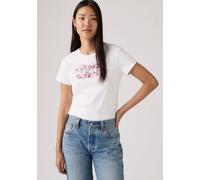 T-Shirt LEVI'S "LSE THE PERFECT TEE", Damen, Gr. XS (34), p2_blake brushstroke bw fill hellweiß, Jersey, Obermaterial: 100% Baumwolle, figurumspielend hüftlang, Rundhals, Shirts T-Shirt, mit Logodruck