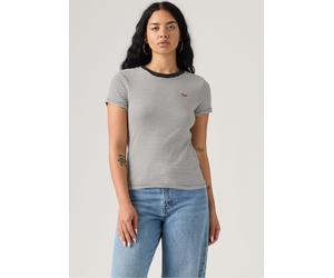 T-Shirt LEVI'S "Mini-Logo", Damen, Gr. S, schwarz-weiß (2 pack crewneck tee), Jersey, Obermaterial: 100% Baumwolle, Basic, figurbetont normal, Rundhals, abgesteppt, Shirts T-Shirt, mit kleiner Markenl