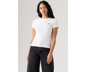 T-Shirt LEVI'S "Mini-Logo", Damen, Gr. XL, light blau, weiß, Jersey, Obermaterial: 100% Baumwolle, unifarben, Basic, figurbetont normal, Rundhals, abgesteppt, Shirts T-Shirt, mit kleiner Markenlogo-St