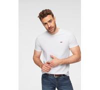 T-Shirt LEVI'S "ORIGINAL HM TEE", Herren, Gr. S, weiß, Jersey, Obermaterial: 100% Baumwolle, unifarben, normal hüftbedeckend, Rundhals, Rippbündchen, Shirts T-Shirt, mit Logo Print, Topseller (3200005