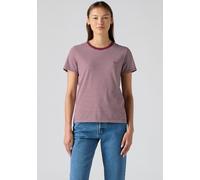 T-Shirt LEVI'S "PERFECT TEE", Damen, Gr. L (40), rot (collegiate burgundy), Single Jersey, Obermaterial: 100% Baumwolle, figurbetont normal, Rundhals, Shirts T-Shirt, mit kleiner Logo-Stickerei (93748