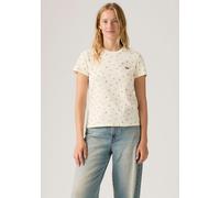 T-Shirt LEVI'S "PERFECT TEE", Damen, Gr. M (38), beige (maja ditsy egret cotton), Single Jersey, Obermaterial: 100% Baumwolle, regular fit normal, Rundhals, Shirts T-Shirt, mit All-Over Print (8813351