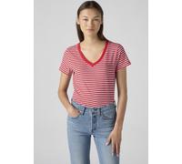 T-Shirt LEVI'S "PERFECT TEE", Damen, Gr. M (38), rot (lse_true rot stripe true rot), Single Jersey, Obermaterial: 100% Baumwolle, gestreift, figurbetont normal, Rundhals, Shirts T-Shirt, mit kleiner L