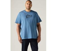 T-Shirt LEVI'S PLUS "LSE B&T BIG GRAPHIC TEE", Herren, Gr. 3XL (68/70), moonlight blau, Jersey, Obermaterial: 100% Baumwolle, unifarben, regular fit normal, Rundhals, Shirts T-Shirt, mit Logostickerei