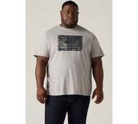 T-Shirt LEVI'S PLUS "LSE B&T BIG GRAPHIC TEE", Herren, Gr. 4XL (72/74), grau (two horse mid tone hather grau), Jersey, Obermaterial: 100% Baumwolle, regular fit normal, Rundhals, Shirts T-Shirt, mit L