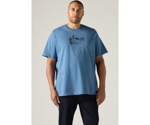 T-Shirt LEVI'S PLUS "LSE B&T BIG GRAPHIC TEE", Herren, Gr. 4XL (72/74), moonlight blau, Jersey, Obermaterial: 100% Baumwolle, unifarben, regular fit normal, Rundhals, Shirts T-Shirt, mit Logostickerei