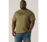 T-Shirt LEVI'S PLUS "LSE B&T BIG GRAPHIC TEE", Herren, Gr. XL (60/62), grün (olive night), Jersey, Obermaterial: 100% Baumwolle, regular fit normal, Rundhals, Shirts T-Shirt, mit Logostickerei auf der