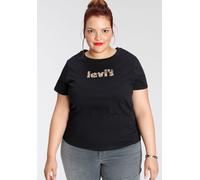 T-Shirt LEVI'S PLUS "LSE_ PL PERFECT TEE", Damen, Gr. 4XL (58/60), camo w mineral schwarz, Single Jersey, Obermaterial: 100% Baumwolle, bedruckt, regular fit normal, Rundhals, gerader Abschluss, Shirt