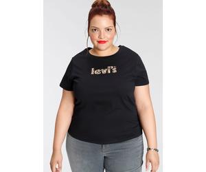 T-Shirt LEVI'S PLUS "LSE_ PL PERFECT TEE", Damen, Gr. 4XL (58/60), camo w mineral schwarz, Single Jersey, Obermaterial: 100% Baumwolle, bedruckt, regular fit normal, Rundhals, gerader Abschluss, Shirt