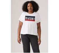 T-Shirt LEVI'S PLUS "LSE_ PL PERFECT TEE", Damen, Gr. 4XL (58/60), weiß, Single Jersey, Obermaterial: 100% Baumwolle, bedruckt, regular fit normal, Rundhals, angesetztes Bündchen, Shirts T-Shirt, mit