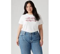 T-Shirt LEVI'S PLUS "PL PERFECT TEE", Damen, Gr. XL (46/48), plus blake brushstroke bw fill hellweiß, Single Jersey, Obermaterial: 100% Baumwolle, Shirts T-Shirt (63395636-XL) plus blake brushstroke b