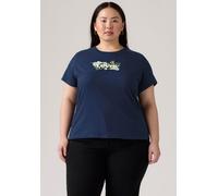 T-Shirt LEVI'S PLUS "PL PERFECT TEE", Damen, Gr. XXXL (54/56), plus p2 daisy bw fill navy blazer, Single Jersey, Obermaterial: 100% Baumwolle, Shirts T-Shirt (72668567-XXXL) plus p2 daisy bw fill navy