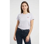 T-Shirt LEVI'S PLUS "PL THE PERFECT", Damen, Gr. XL (46/48), thistle, Single Jersey, Obermaterial: 100% Baumwolle, bestickt, unifarben, gerade hüftbedeckend, Rundhals, Shirts T-Shirt, mit Logo-Sticker