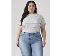 T-Shirt LEVI'S PLUS "PL THE PERFECT", Damen, Gr. XXXL (54/56), light blau stripe chambra, Single Jersey, Obermaterial: 100% Baumwolle, gestreift, figurumspielend hüftbedeckend, Rundhals, abgesteppt, S