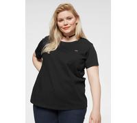Levi's® Plus T-Shirt »Perfect Crew« mit Logostickerei, schwarz