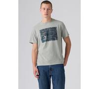 T-Shirt LEVI'S "SS RELAXED FIT TEE", Herren, Gr. L, grau (two horse pull 2 mid tone hather grau), Jersey, Obermaterial: 100% Baumwolle, relaxed fit hüftbedeckend, Rundhals, Shirts T-Shirt, mit großem 