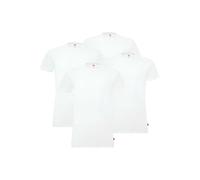 T-Shirt LEVI'S "T-Shirt 4er Pack", Damen, Gr. M, weiß, Obermaterial: 95% Baumwolle CO. 5% Elasthan EL., Shirts T-Shirt (55494562-M) weiß