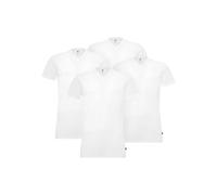 Levi's Herren T-Shirts, 4er Pack - V-Ausschnitt, Kurzarm, einfarbig Weiß M