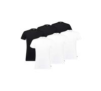 Levi's Herren T-Shirts, 6er Pack - Rundhals 6P ECOM, Kurzarm, einfarbig Weiß/Schwarz S