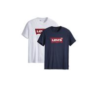 Levi's Herren T-Shirt 2er Pack - "Graphic Set-In Neck", Rundhals, Baumwolle Weiß/Blau XL