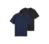 Levi's Herren T-Shirt, 2er Pack - Icon Tee, Rundhals, Baumwolle, einfarbig Schwarz/Blau XL