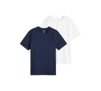 Levi's Herren T-Shirt, 2er Pack - Icon Tee, Rundhals, Baumwolle, einfarbig Weiß/Blau 2XL