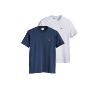 Levi's Herren T-Shirt 2er Pack - "Original Housemark Tee", Rundhals, Baumwolle Weiß/Blau M