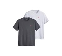 Levi's Herren T-Shirt 2er Pack - "Original Housemark Tee", Rundhals, Baumwolle Weiß/Dunkelgrau M