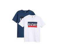 Levi's Herren T-Shirt 2er Pack - "Sportswear Logo Graphic Tee", Rundhals, Baumwolle Weiß/Blau M