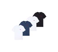 Levi's Herren T-Shirts, 4er Pack - "The Graphic Tee - 4 Pack", Rundhals, Baumwolle Schwarz/Weiß/Blau/Weiß XL