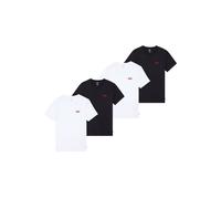 Levi's Herren T-Shirts, 4er Pack - "The Graphic Tee - 4 Pack", Rundhals, Baumwolle Schwarz/Weiß 2XL