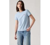 T-Shirt LEVI'S "TEE Minilogo", Damen, Gr. XL (42), chambray blau, Jersey, Obermaterial: 100% Baumwolle, unifarben, figurbetont hüftlang, Rundhals, gerader Abschluss, Shirts T-Shirt, mit kleiner Logost