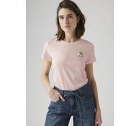 T-Shirt LEVI'S "THE PERFECT TEE", Damen, Gr. M (38), lse_butterfly on daisy crystal pink, Single Jersey, Obermaterial: 100% Baumwolle, normal, Rundhals, abgesteppt, Shirts T-Shirt, mit Batwing-Logopri