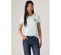 T-Shirt LEVI'S "THE PERFECT TEE", Damen, Gr. M (38), weiß (butterfly on daisy country air), Single Jersey, Obermaterial: 100% Baumwolle, normal, Rundhals, abgesteppt, Shirts T-Shirt, mit Batwing-Logop