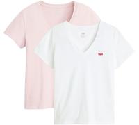 T-Shirt LEVI'S "VNECK TEE 2 PACK", Damen, Gr. M (38), 2 pack v neck potpou, Jersey, Obermaterial: 100% Baumwolle, Basic hüftlang, V-Ausschnitt, Shirts T-Shirt (29299148-M) 2 pack v neck potpou