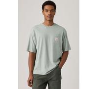 T-Shirt LEVI'S "Workwear Tee", Herren, Gr. M, grau (mid tone grau heathe), Jersey, Obermaterial: 100% Baumwolle, unifarben, oversize hüftbedeckend, Rundhals, Shirts T-Shirt, mit aufgesetzter Tasche (6
