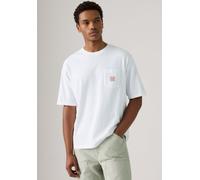 T-Shirt LEVI'S "Workwear Tee", Herren, Gr. S, weiß (hellweiß), Jersey, Obermaterial: 100% Baumwolle, unifarben, oversize hüftbedeckend, Rundhals, Shirts T-Shirt, mit aufgesetzter Tasche (18749025-S) h